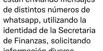 Utilizan a Secretaría de Finanzas para mandar mensajes falsos