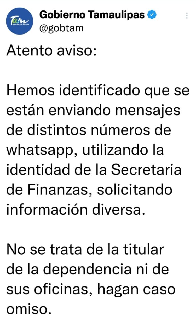 Utilizan a Secretaría de Finanzas para mandar mensajes falsos