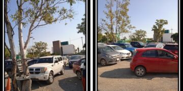 Un apretado estacionamiento en “La Loma” de Cd. Victoria