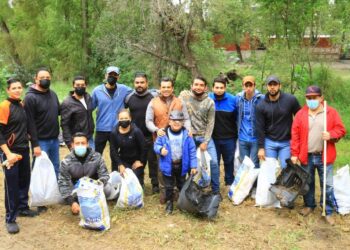 Realizan campaña de limpieza en lecho del río San Marcos