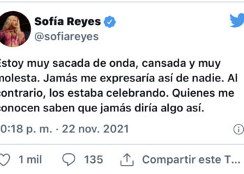 Sofía Reyes aclara rumores sobre grupo firme