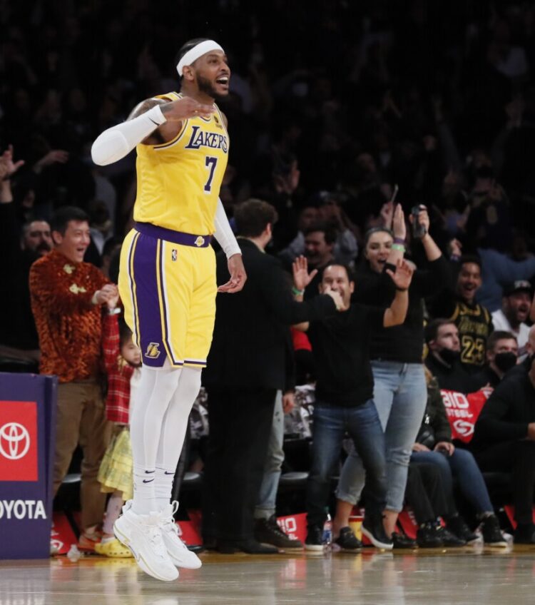 Carmelo Anthony sigue elevando su perfil con cada victoria de los Lakers