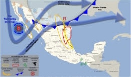 Frente frío No. 10 con fuertes lluvias.