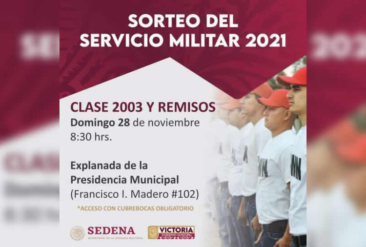 Municipio de Victoria y SEDENA dan fecha para Sorteo de Servicio Militar