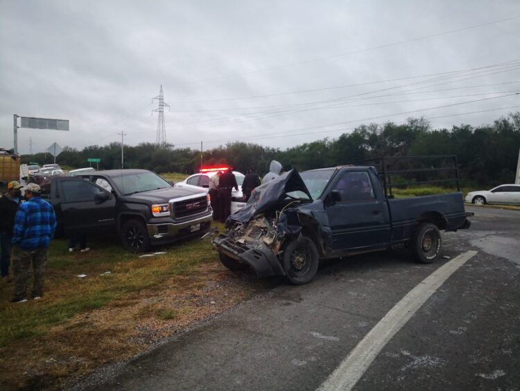 Diez lesionados en choque que ocasionó paisano en ruta Victoria-Matamoros