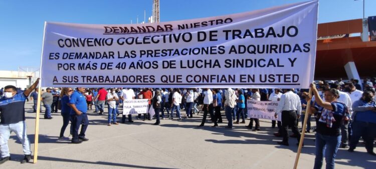 Demandan empleados municipales de Victoria respeto al Convenio Colectivo de Trabajo