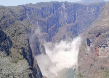 Captan derrumbe en el Cañón del Sumidero tras sismo en Chiapas