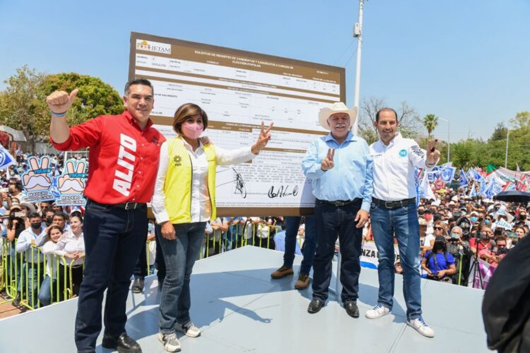 Respaldan líderes nacionales del PAN, PRI y PRD a César Verástegui en su registro como candidato a gobernador d Tamaulipas