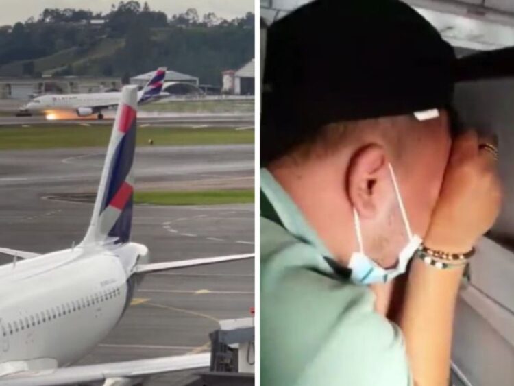 Se incendia avión al realizar aterrizaje de emergencia en Colombia