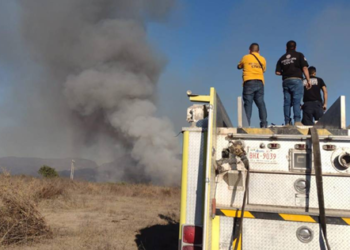 Quema de maleza se sale de control y quema material de empresa en Sinaloa