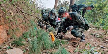 Buscan entre restos de avionazo en China