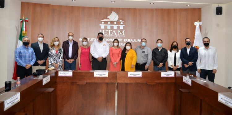 Realizan reunión de trabajo consejeros del INE y autoridades del IETAM