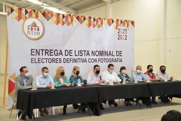 INE entrega a IETAM y partidos la lista nominal para la elección de gobernador