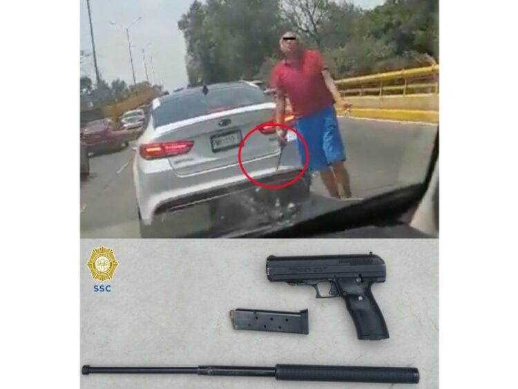 Los detienen con bastón con que amedrentaron a familia en Churubusco y pistola