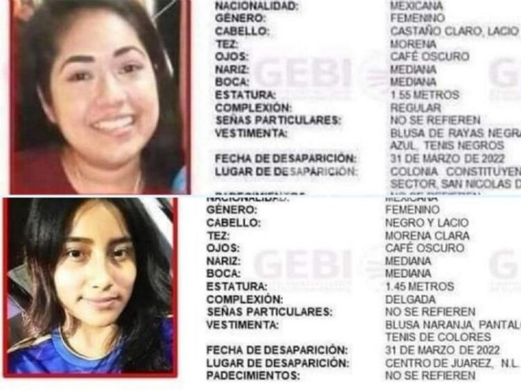 Yolanda y Celeste cumplen un mes de desaparecidas en Nuevo León