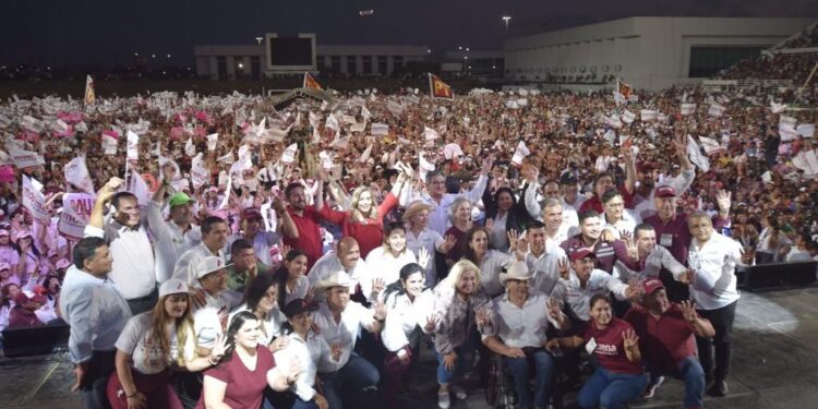 Magno cierre de campaña de Américo Villarreal con 30 mil en Reynosa, Tamaulipas