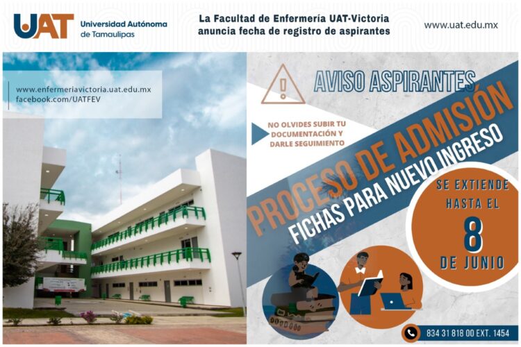 Extienden fecha de registro de aspirantes en la Facultad de Enfermería UAT Victoria