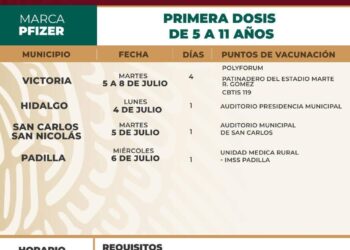 Inicia próxima semana vacunación a niños