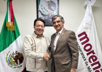 Se reúne Américo Villarreal y Mario Delgado dirigente nacional de MORENA