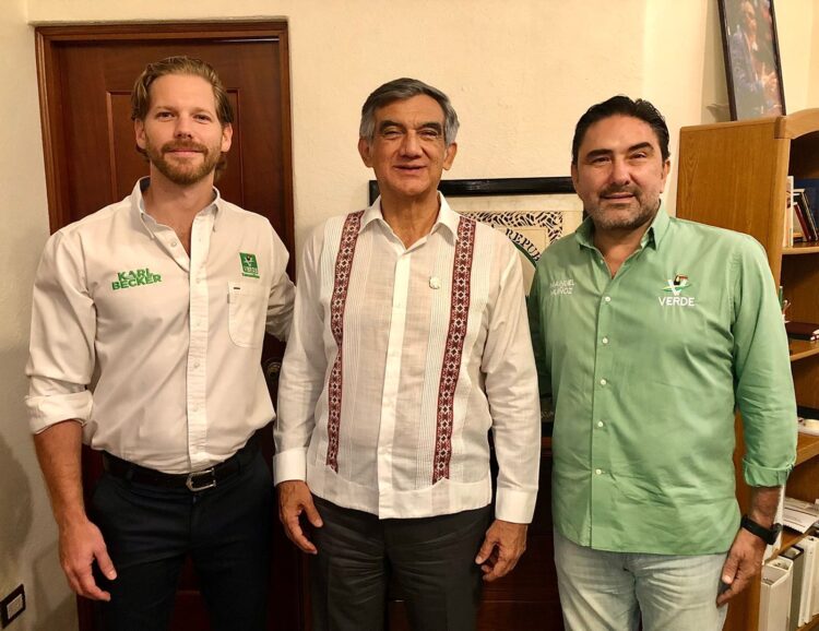 Se reúne Américo Villarreal con la dirigencia del PVEM en Tamaulipas