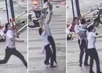 Hombre atrapa en el aire a niña que cayó desde cuarto piso