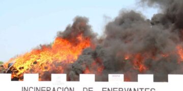 FGR incinera más de 13 toneladas de droga en Tamaulipas
