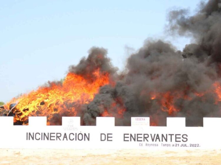 FGR incinera más de 13 toneladas de droga en Tamaulipas