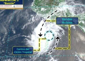 ‘Bonnie’ se intensifica a huracán categoría 2; se ubica al sur de Acapulco