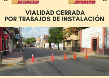 Vialidad cerrada por trabajos de instalación
