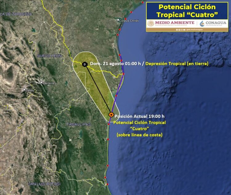 Entra ciclón tropical por San Fernando, Tamaulipas esta noche