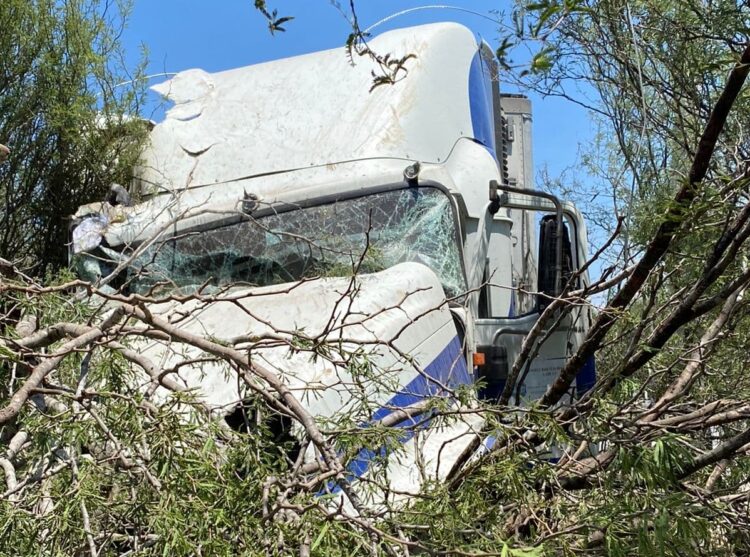 Tras falla de frenos, chofer salta de tráiler, no sobrevive