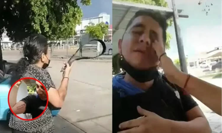 Madre golpea a su hijo por tatuarse
