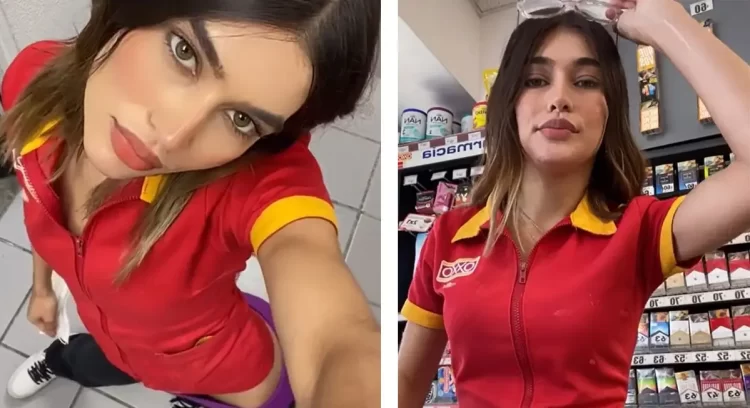 La chica del Oxxo enamora con su belleza y alegría desde la segunda caja