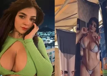 Venden toalla de Karely Ruiz en bikini