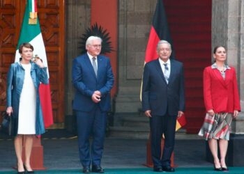 Recibe López Obrador al presidente de Alemania en Palacio Nacional