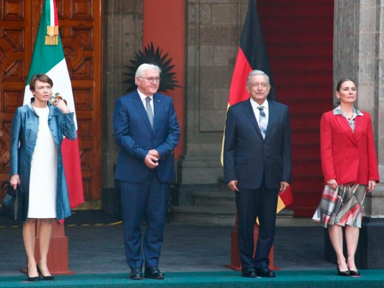 Recibe López Obrador al presidente de Alemania en Palacio Nacional