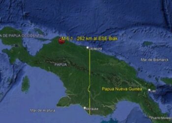 Terremoto de magnitud 6.1 sacude isla de Nueva Guinea