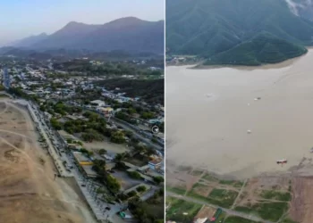 El antes y después de la Presa la Boca tras las lluvias en Nuevo León