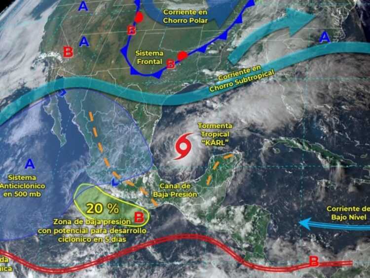 Alerta en Veracruz y Tamaulipas por la tormenta tropical ‘Karl’
