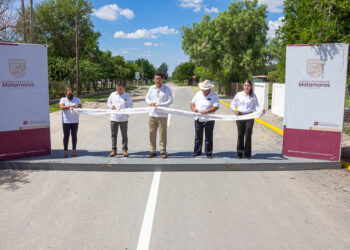 Entregan obra de pavimentación en Ejido La Gloria, de Matamoros