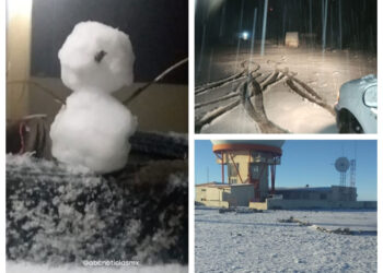 Amanecen en Galeana, Nuevo León hasta con 9 centímetros de nieve