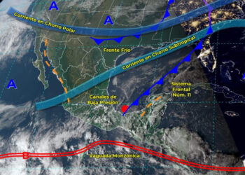 Prevén lluvias y granizo por nuevo frente frío en México