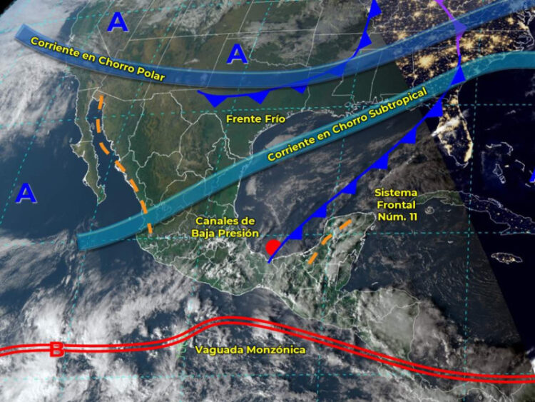 Prevén lluvias y granizo por nuevo frente frío en México