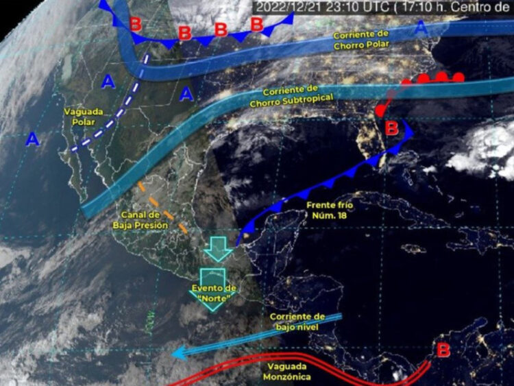 Alertan por onda gélida que trae el frente frío 19 al norte de México 