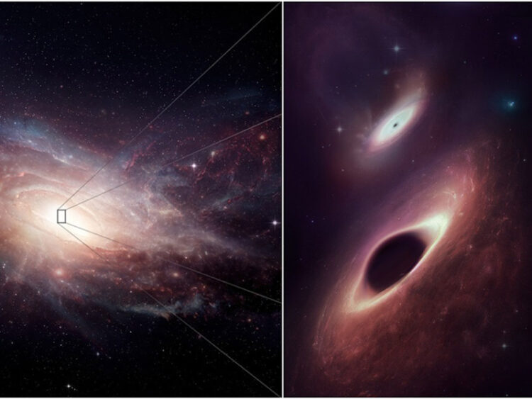 Dos agujeros negros crecen juntos en una cercana fusión galáctica