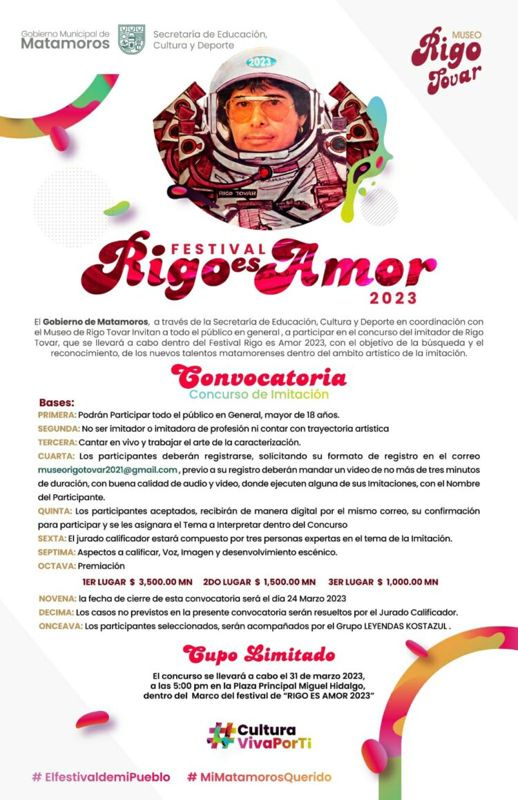 Convocan al concurso de imitación de Rigo Tovar en Festival “Rigo es Amor 2023”