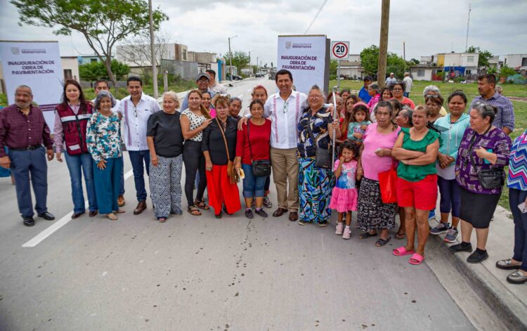 Entrega Mario López obras de pavimentación en Matamoros y anuncia compra de 5 mil lámparas