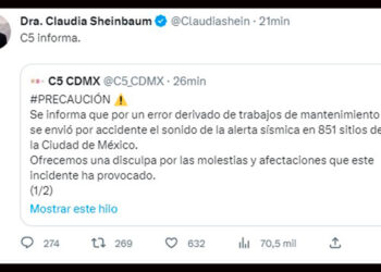 Activación de Alerta Sísmica fue por error humano: Sheinbaum