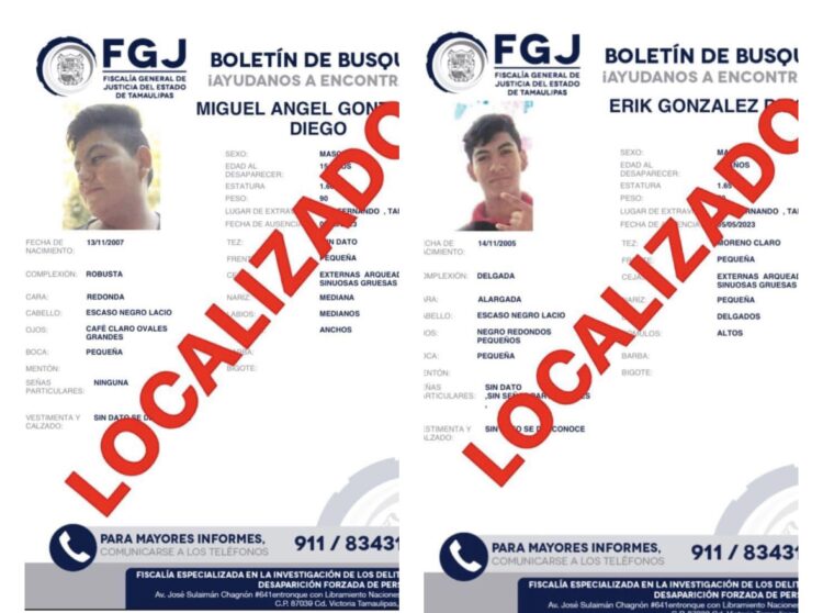 Localizan a menores reportados como desaparecidos en San Fernando