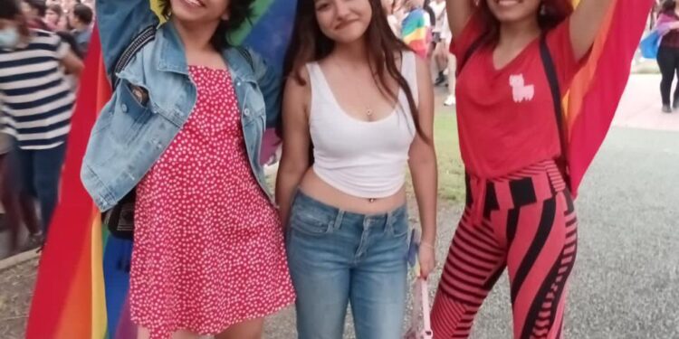 Marcha comunidad lésbico-gay del Paseo Méndez al Patinadero en Victoria